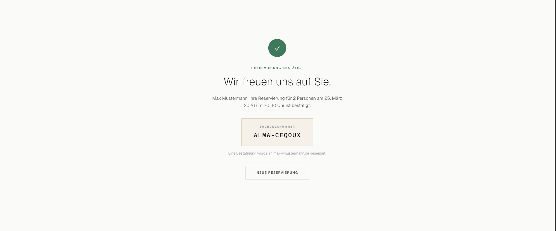 Reservierungsbestätigung