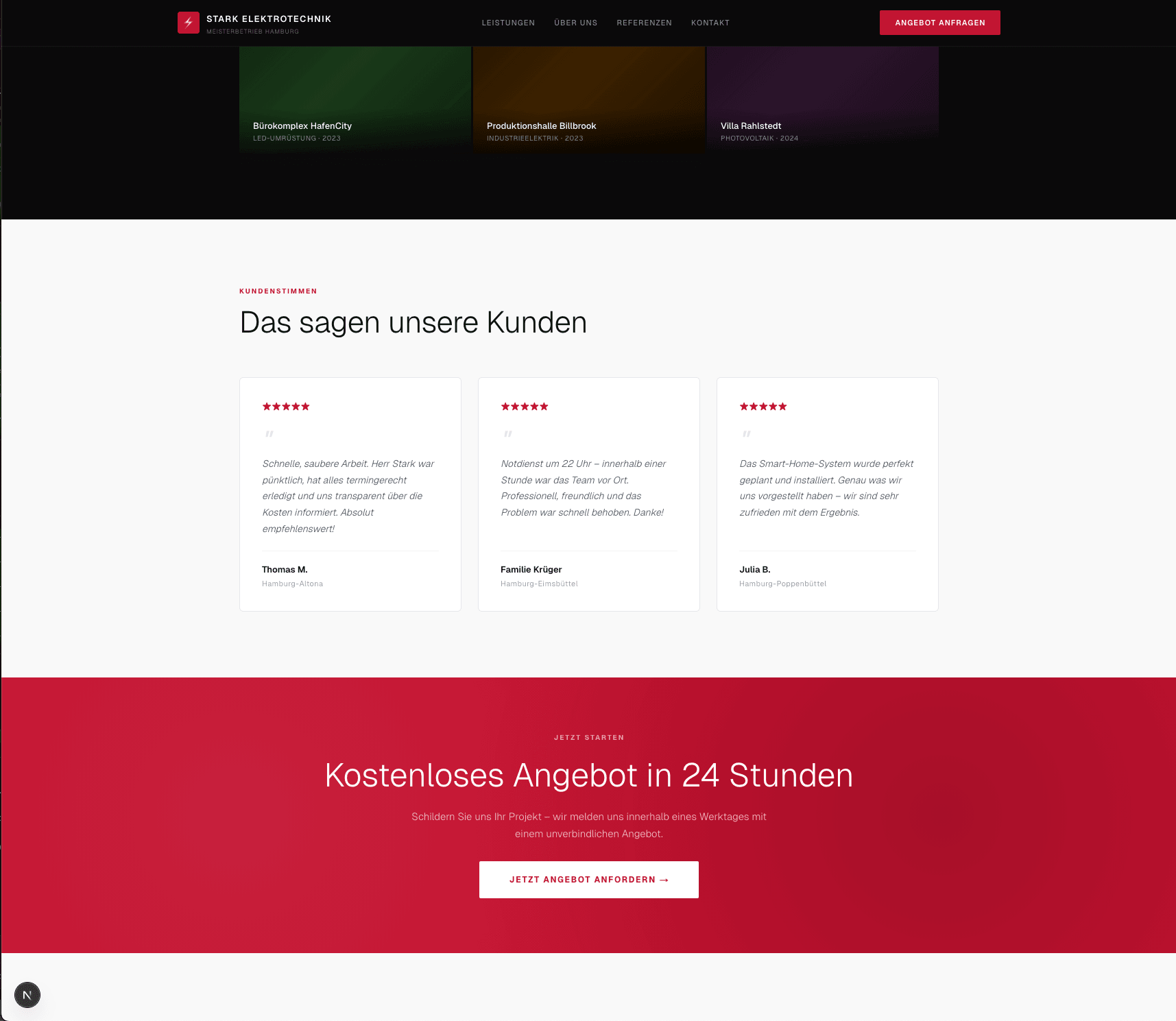 Kundenstimmen & Angebots-CTA